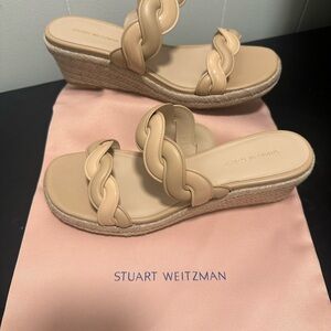 Stuart Weitzman Twisted Espadrille Slide Sandals